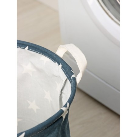 Basket of linen textile shade "Stars", 35 × 45 cm-3