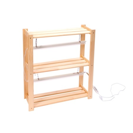 Wooden rack for seedlings with phytoswithers and timer 73x65x24 cm-2