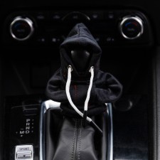 Czech on the lever of the gearbox, hoodies, black