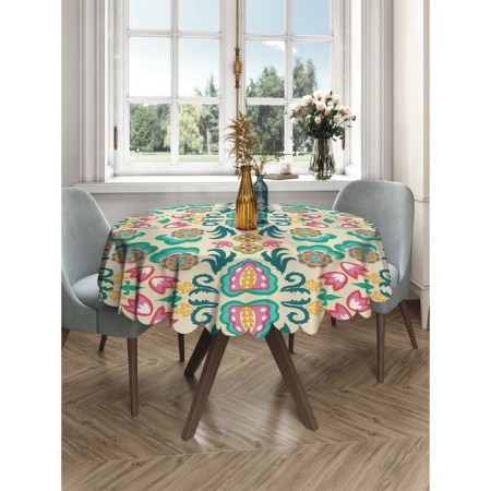 The tablecloth “Ethnic pattern with flowers”, round, Saten, d = 150 cm-2