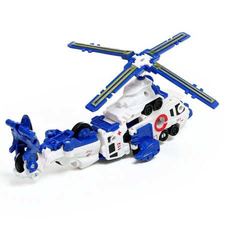 The “Police Helicopter” robot, transforms, collects from 3 cars-2