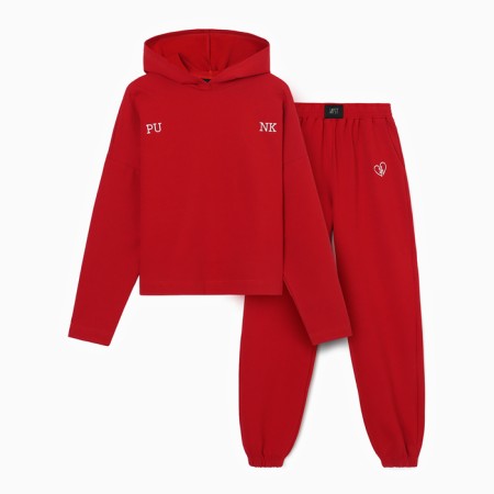 Women's costume (sweatshirt and trousers) Mist Punk with embroidery, p. 44-46, red-6