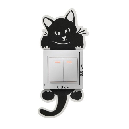 Wall decor, sticker on the switch "Cat", 14 x 10 cm, set 3 pcs-1