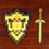 Set of wooden souvenirs "Golden Weapon" Shield, Sword