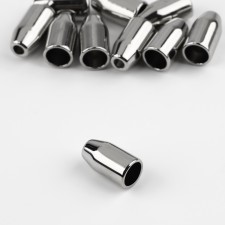 Tip for a cord, d = 3 mm, 14 × 7 mm, 10 pcs, silver color