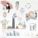Stick plastic interior color "cat on a shelf under an umbrella" 45x60 cm