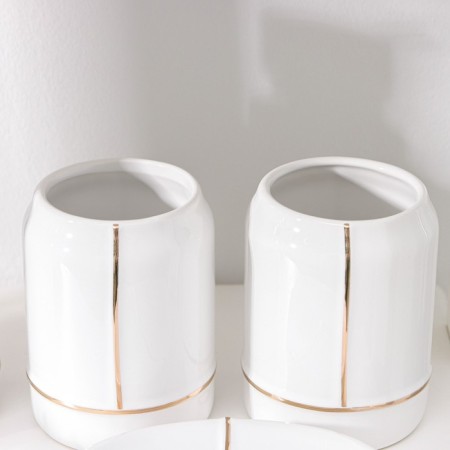 A set of accessories for the Line bathroom, 4 items (400 ml dispenser, soap dish, 2 glasses), white color-2