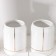A set of accessories for the Line bathroom, 4 items (400 ml dispenser, soap dish, 2 glasses), white color
