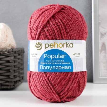 Yarn "Popular" 50 % wool, 50 % acrylic 133m/100g (21-Brusniki)