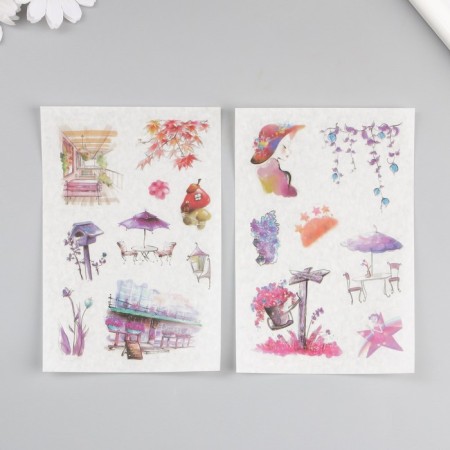 Stick Paper "Summer street" set of 6 sheets 18.6x10 cm-2