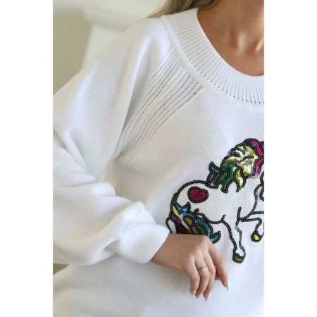 Female sweatshirt, size 44, white color-5
