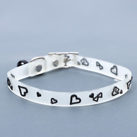A collar glowing in the dark, "delicate hearts" (fluorescent), 30 x 1 cm, Osh 19-26 cm, mix-1