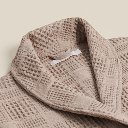 Welfare Women's bathrobe SL Home: Chess "Sabbia", size S, 100% cotton, 340 g/m2-6