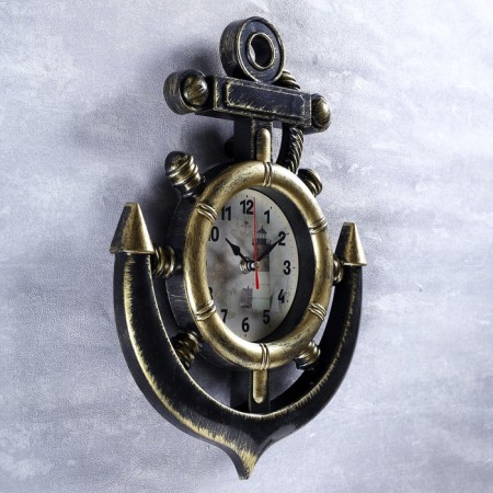 Watching, interior hours: sea, "lighthouse", silent, 38 x 28.5 cm, d-12 cm, brass color-1