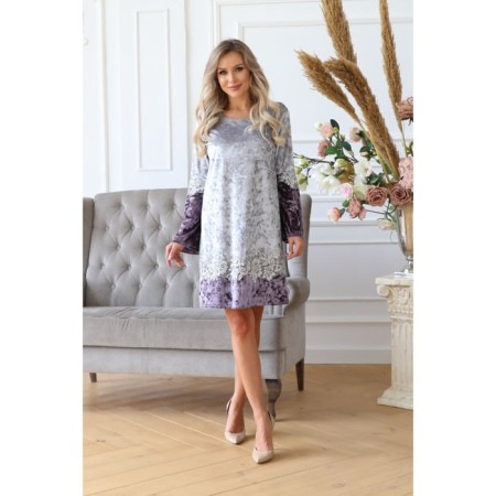 Women's dress, size 42, gray, lilac color
