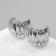 Earrings Metal "Abstraction" wing, color silver