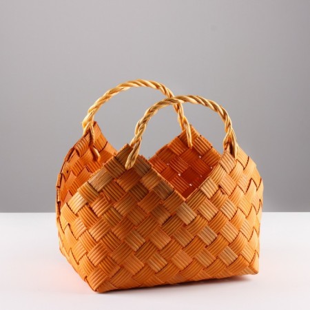 Wicker basket, 35.5x25.5x24/31 cm, bamboo