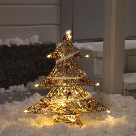 LED figure "Christmas tree with berries" 40 × 50 × 10 cm, metal, 220 V, glow warm white
