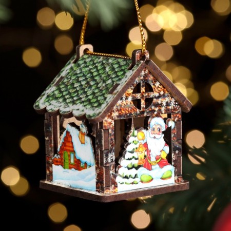 The toy on the tree "House" is small. mix, 5x6.5x5 cm-2