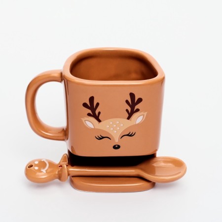 A mug with a spoon and a deer cookie compartment, 200 ml-2