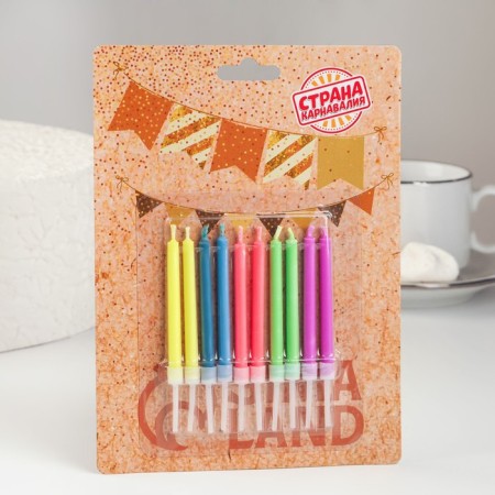 Candles in the cake "Color Flame", 6 cm, set 10 pcs-2