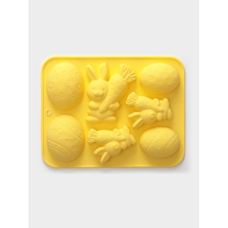 Baking uniform “Easter”, silicone, 7 cells, 18.5 × 14.5 × 2.5 cm, yellow-1