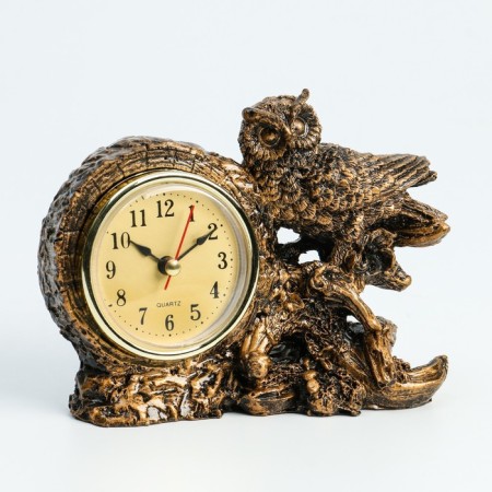 Table hours "Fireplaces. Smart Eagle owl", discrete move, 14 x 6.5 x 11.5 cm-3