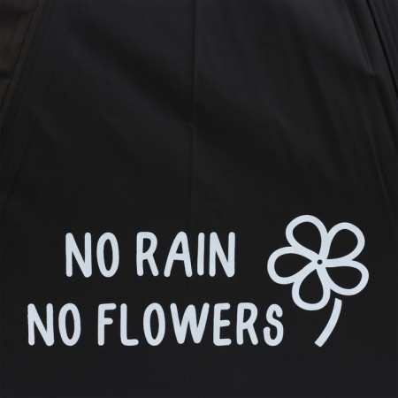 Umbrella female cane "No rain - no flowers", 8 spokes, d = 90 cm, black color is black-2