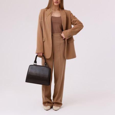 El Masta bag on lightning, external pocket, long belt, dark brown color-7