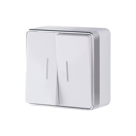Two-valve switch with Gallant WL15-03-03-WHITE backlight, white color