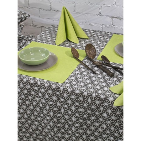 Set kitchen Stellar Grey: tablecloth 140x150 cm, serving napkin 40x40 cm. - 4 pcs, color of sulfur