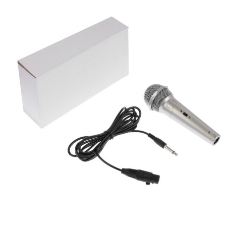 Microphone for karaoke G-105, wired, 1.2 m, silver-7