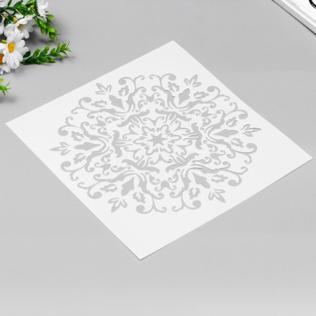Stencil plastic "Flower pattern" 30x30 cm-1