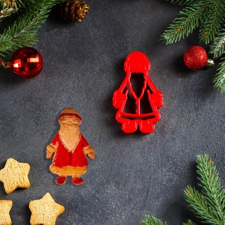 Books Form "Santa Claus", cutting, stamp, 10 × 6 cm, red color-2