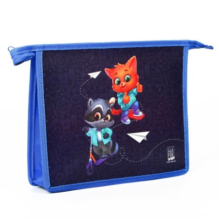 A5 notebook folder on a zipper on top plastic PM-A5-29 UNIV "September 1: animals"-1