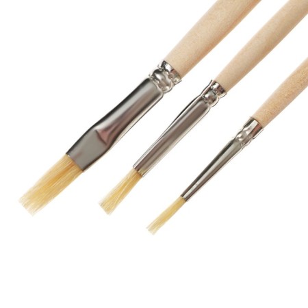 Set of brushes bristles 3 pieces, calligrata (round No. 2; flat No.: 4, 8), wooden handle-4
