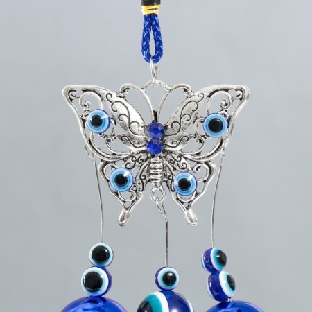 Wind Music Metal "openwork butterfly" from the evil eye 2 bells 20 cm-1