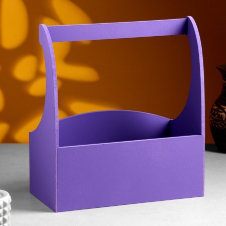 Wooden Kashpo "Symmetric Heart, Heart", with a pen, 25 × 12.5 × 10 (28) cm violet-1