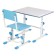 Set Polini Kids growing desk-transformer + adjustable stool, white-blue color