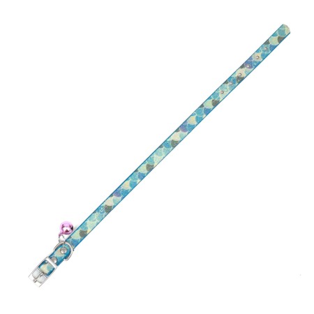 Collar "mermaid", artificial leather, 31 x 1 cm, mix of flowers-4
