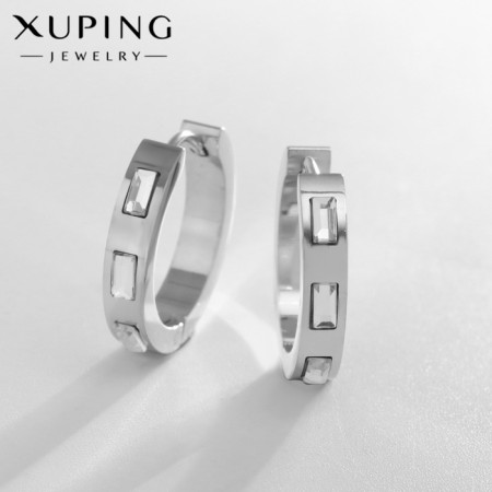 Cooping earrings Xuping radiance, color silver, d = 2 cm