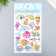 The plastic sticker is voluminous with glitter "dinosaurs/fish" gold/silver mix