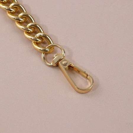 Handle for a bag, bamboo, with chains and carbines, 60 cm, gold color-2