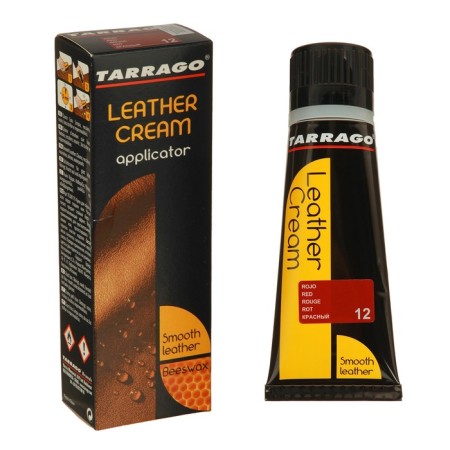 Shoe cream Tarrago Leather Cream 012, TS087/75-012, Red, a tube with a sponge, 75 ml