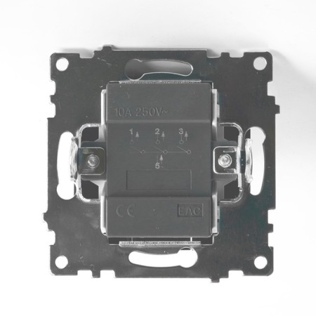 3-clavy switch (mechanism), 250V, 10A, Stekker Series Catherine, Black, GLS10-7108-05-5