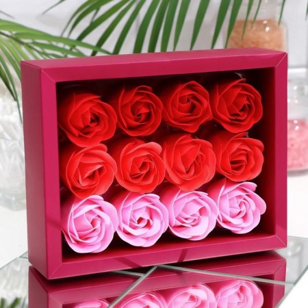 Soap roses, colored shades, set of 12 pcs.-1