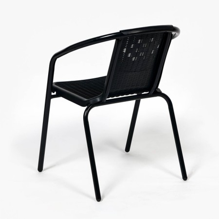Set of garden furniture: square table and 2 black chairs-7