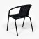 Set of garden furniture: square table and 2 black chairs