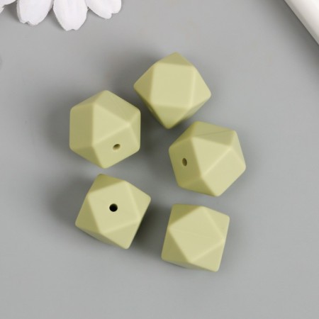 Busina silicone "polyhedron" Green jasmine d = 1.7 cm-2