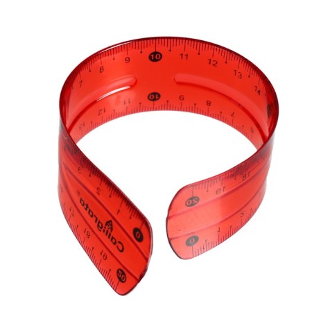 The set of geometric, silicone, flexible: ruler 20 cm, square, transporter, mix-5